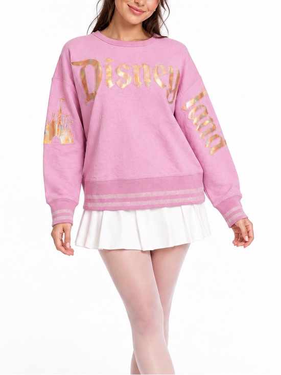 Disney Tops - Disney Parks 50th EARidescent Pink Gold Sweatshirt Y2K Coquette Pullover Size LG